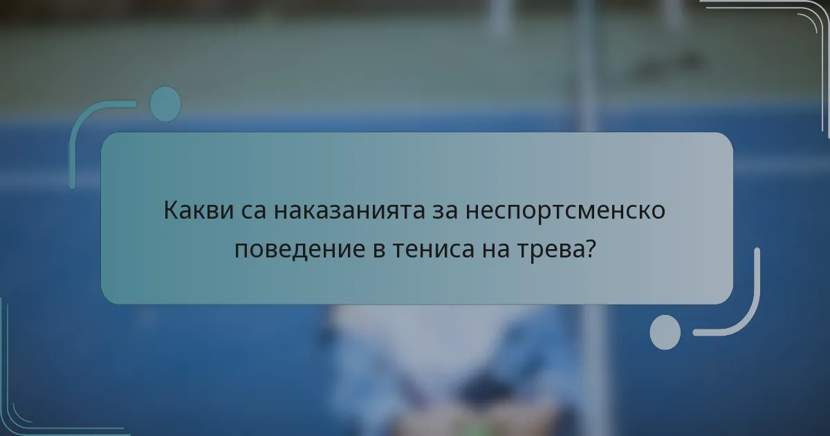 Какви са наказанията за неспортсменско поведение в тениса на трева?