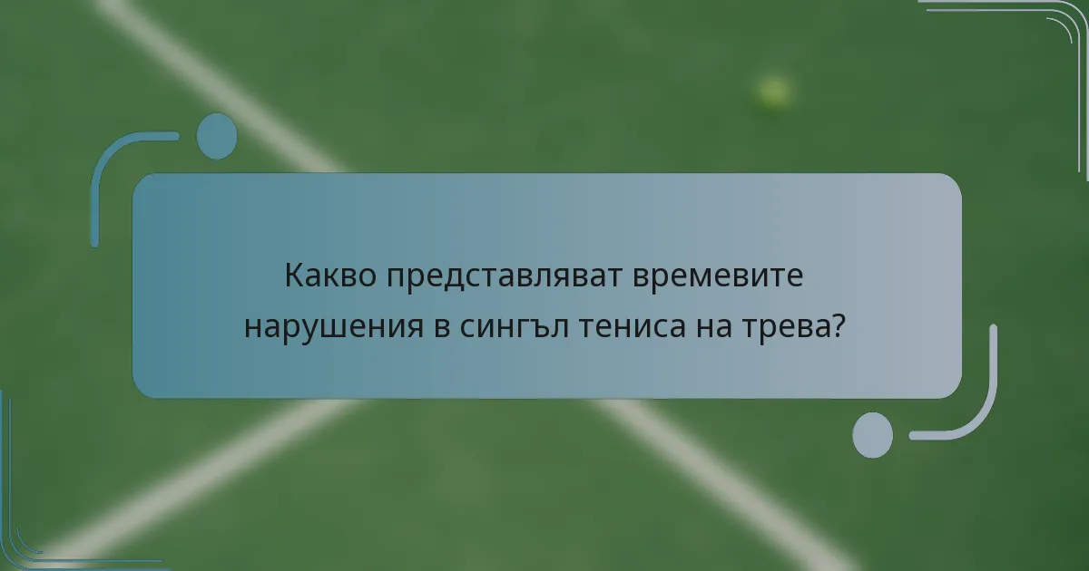 Какво представляват времевите нарушения в сингъл тениса на трева?